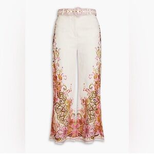 Zimmermann Pink Floral Embroidered Pants Size 0